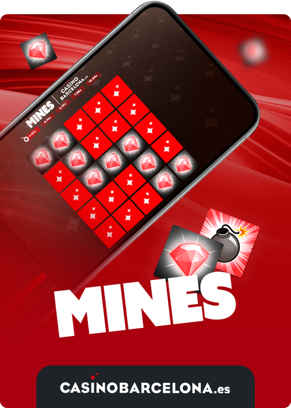 Interfaz del juego Mines en la App Casino Barcelona