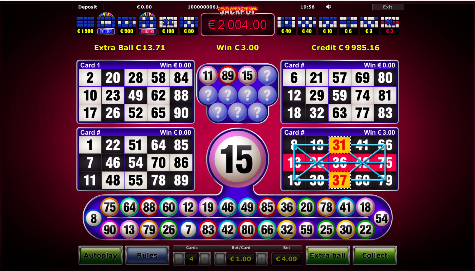 Screenshot der Bruno Casino App Oberfläche